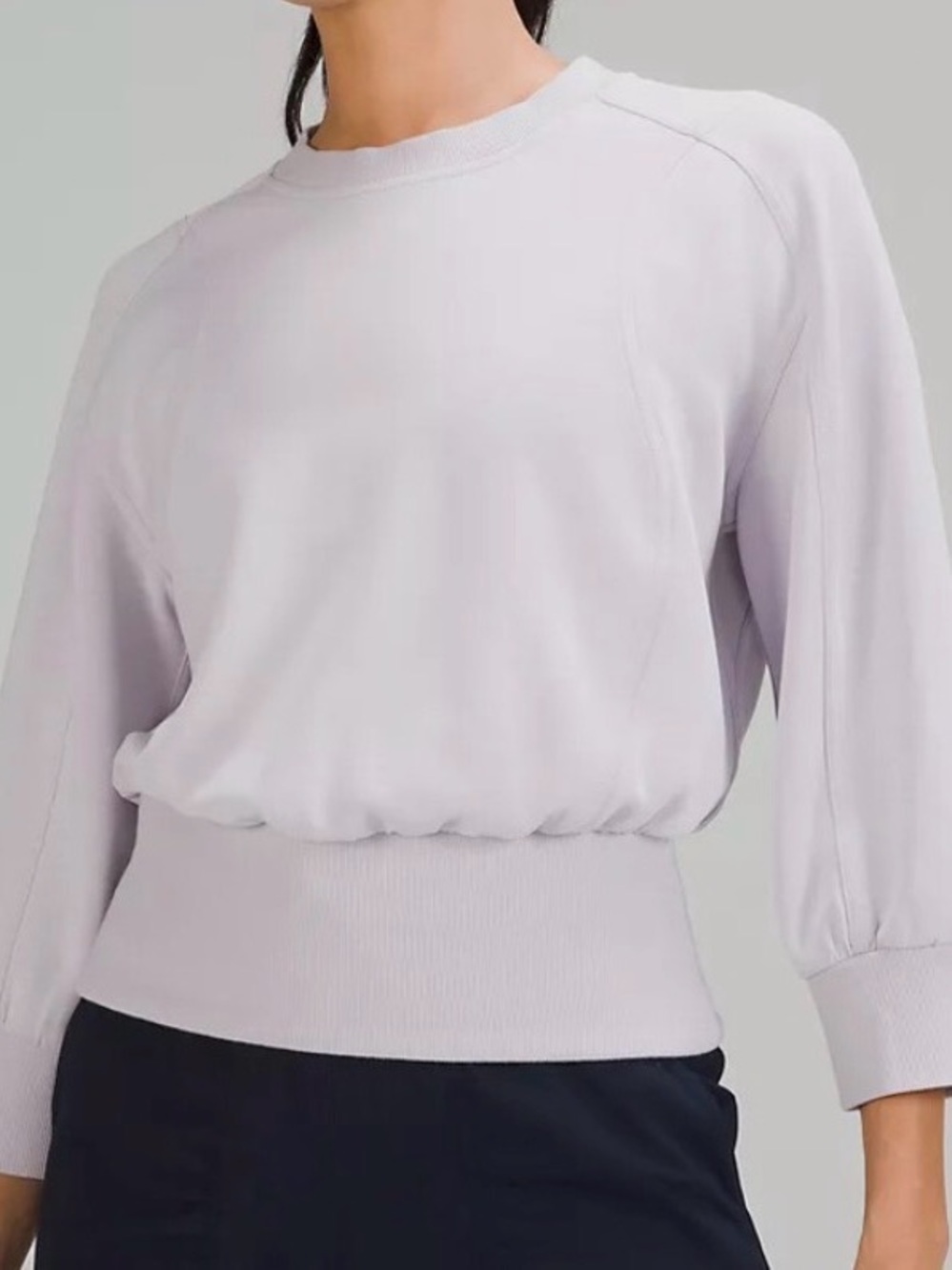 lululemon Softstreme athletica Light Lavender Crewneck Pullover size 10